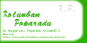 kolumban poparadu business card